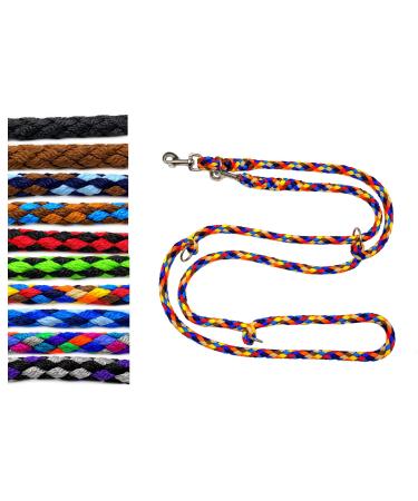 Dog linen large dogs up to 80 kg double linen jumbo 2.40m / 2.80m / 3.50m / 5m adjustable exercise line / guide in 17 different fabras very stable (2.80m 4 times adjustable navajo (8 colored)) 2.80m 4fold adjustable navajo(8 colored)