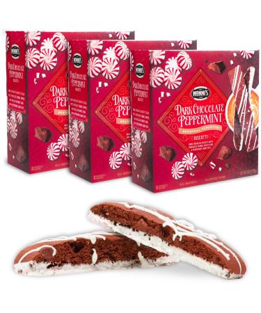 Nonni's Dark Chocolate Peppermint Biscotti - 3 Boxes Christmas Cookies - Italian Biscotti Cookies w/ Dark Chocolate White Icing & Peppermint Candy - Biscotti Individually Wrapped Cookies - 6.88 oz Dark Chocolate Peppermint 6.88 Ounce (Pack of 3)