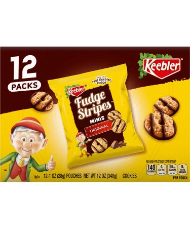 Keebler On-The-Go Fudge Stripes Cookies, 12 Count (Pack of 1) Fudge Stripes 12 Count (Pack of 1)