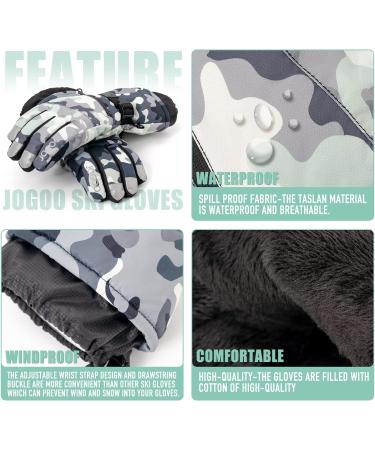 Winter Ski Gloves - Jogoo 3M Thinsulate Snowboard Gloves for Men and Women | Touchscreen, Waterproof & Windproof with Pocket | Large Size - Buy Online on SooperMarket.com