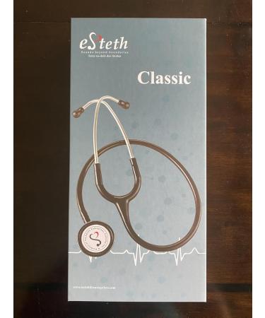 eSteth Classic Stethoscope Lightweight Sensitive Chest Piece for Heart & Lung Sounds - Flexible Tubing Extra Ear Tips Non-Chill Ring - 32" Purple - International Shipping Available - Buy Online on SooperMarket.com