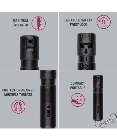 SABRE Mighty Discreet Pepper Spray 2 Pack - 16 Bursts, Ultra-Compact Design, UV Marking Dye - Snap Clip Black - Buy Online on SooperMarket.com