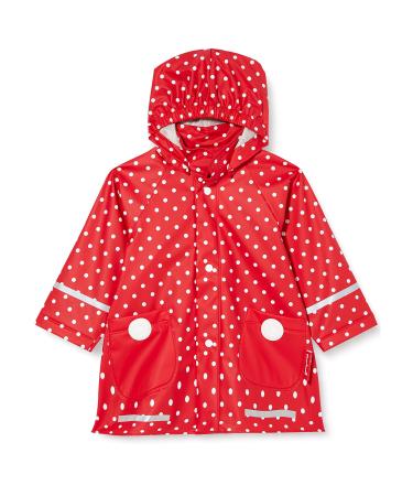 Playshoes Unisex Kid's Regenjacke Wind and Waterproof Raincoat Rainwear 128 red dots