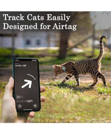 OOPSDOGGY AirTag Cat Collar with Bell - Non Breakaway Leather Kitten Collar with Apple Air Tag Holder - Lightweight Integrated GPS Pet Collars for Girl Boy Cats Small Dogs Puppies (Gray) - Buy Online on SooperMarket.com