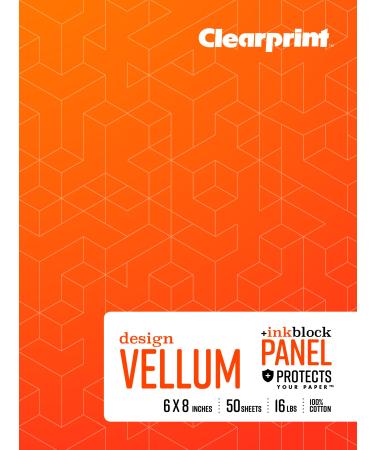 Clearprint Vellum Field Book with Ink Block Panel  6x8 Inches  1000H 100% Cotton  16lb.  60 GSM  50 Translucent White Sheets  1 Each (CVB68P2)