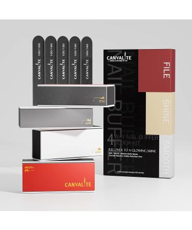 Canvalite 9pcs Nail Buffer Set - 4-Step Polishing Blocks & 100/180 Nail Files for Natural Nail Art & Gel Manicure - Buy Online on SooperMarket.com