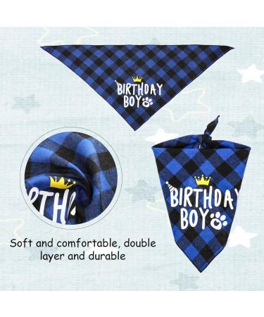 WLLHYF Dog Birthday Party Supplies Boy Dog Birthday Bandana Set with Cute Dog Bow Tie Dog Birthday Crown Hat with Numbers Small Medium Large Dogs(Blue) - Buy Online on SooperMarket.com