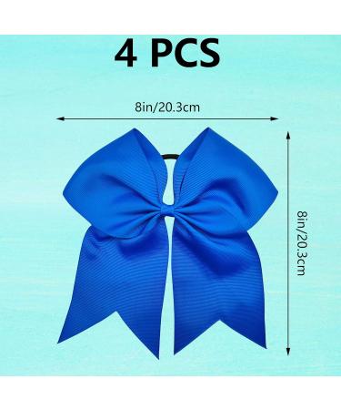 Niuhong Hair Tie - 4 Pieces Bow Hair Loops Large Colorful Bows Cheerleading Girls Accessory Blue (20.3 cm) - Buy Online on SooperMarket.com