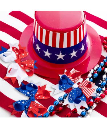 Whaline 6 Pack 4th of July Hair Bow Clips - Patriotic Red Blue White Barrettes for Women & Girls | Memorial Day Holiday Accessories - Buy Online on SooperMarket.com
