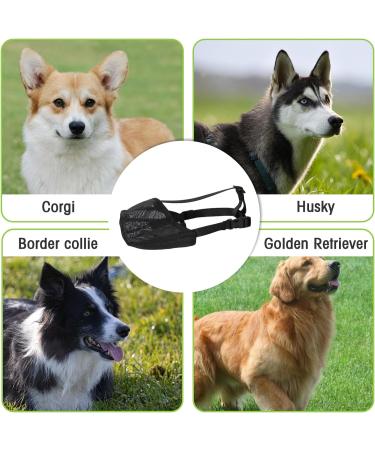 Dog Muzzle NiCoLa Soft Adjustable Mesh Muzzles for Small Medium Large Dogs Breathable Pet Mask Dog Training Muzzle with Adjustable Straps Prevent Biting Chewing and Licking (L) Black-L - Buy Online on SooperMarket.com