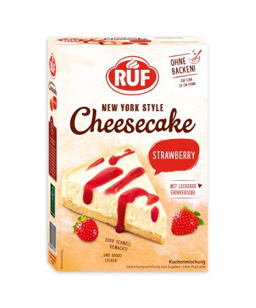 RUF New York Cheesecake Strawberry without baking original American cheesecake with strawberry sauce 1 x 360g Strawberry Cheesecake