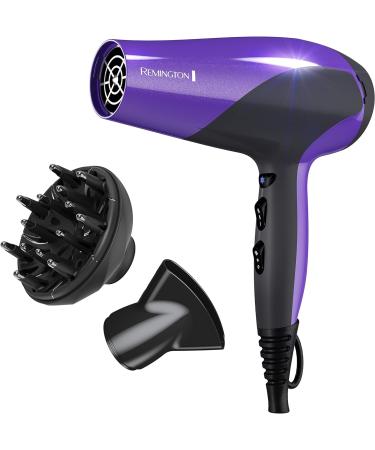 Remington Damage Protection Hair Dryer with Ceramic + Ionic + Tourmaline Technology,Purple, 3 Piece Set Purple Standard