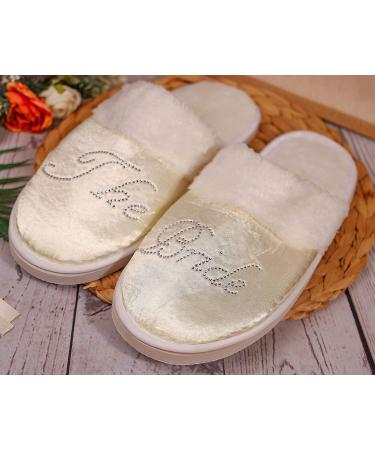 Varsany Clear Diamante Rhinestone Spa Slippers for Bride, Hen Party, Wedding - Hotel Honeymoon Slippers - Buy Online on SooperMarket.com