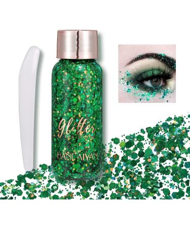 Body Glitter Gel Face Glitter Mermaid Chunky Glitter Hair Glitter Body Festival Glitter Eyeshadow Sequins Glitter for Face Body Eye Hair Nails Makeup Long Lasting Sparkling(GreenNew) 109#GreenNew