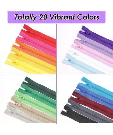 120pcs Assorted Nylon Zippers for Sewing - Bulk Zippers for Bags, Pouches, Pillow Covers & Crafts - Buy Online on SooperMarket.com