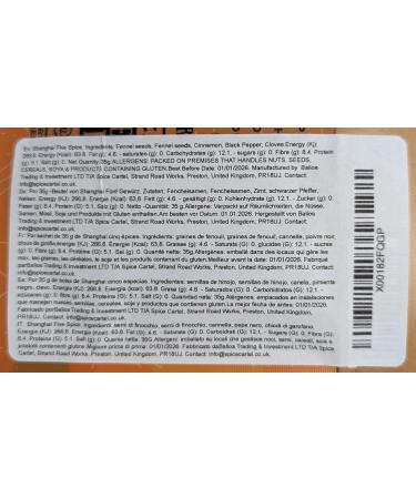 Spice Cartel Shanghai Five Spice: Authentic Chinese Blend for Stir-Fries | 35g Resealable Pouch | Handcrafted in the UK - Buy Online on SooperMarket.com