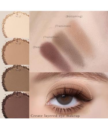 HOSAILY 4 in 1 Color Matte Eyeshadow Palette - High Pigmented Natural Nude Makeup, Long Lasting with Brush - 0.50oz (Pack of 2) - Buy Online on SooperMarket.com