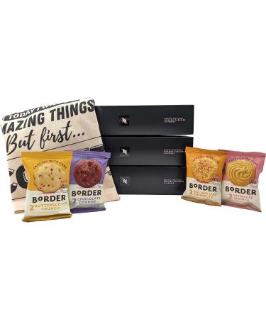 Nespresso Vertuo Golden Caramel Coffee Capsules - 3 Boxes (30 Pods) Bundled with Border Biscuits Selection & Giftable Tote Bag - Buy Online on SooperMarket.com