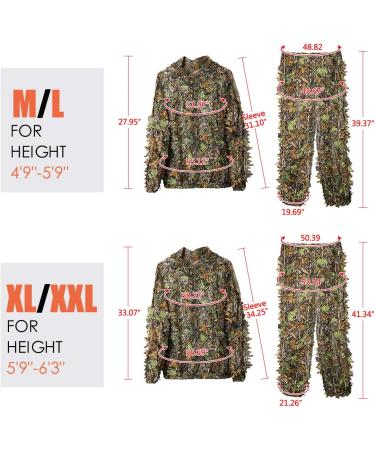 Men's DoCred Ghillie Suit - Lightweight Camouflage Hunting Suit 3D Leaf XL or XXL - Buy Online on SooperMarket.com