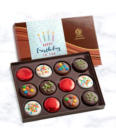 CY Chocolates Birthday Deluxe Chocolate Covered Oreos - 12 Piece Gift Box - Buy Online on SooperMarket.com