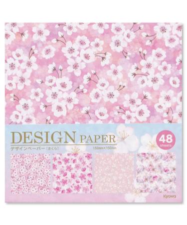 Beautiful Japanese Origami Paper (a.k.a. Chiyogami), Each Contains Four Different Designs, Made in Japan (Sakura) 00.Sakura