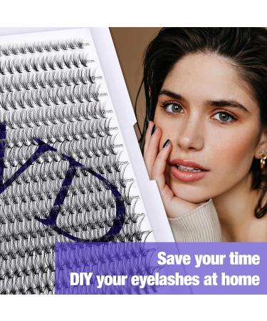300PCS C Curl 20D 0.07mm Cluster Lashes Extension | 8-16mm Mixed Wide Stem Individual Eyelashes DIY Extensions at Home - Buy Online on SooperMarket.com