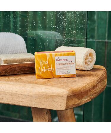 Kind Natured The Awakening Cleansing Scrub Bar Natural Orange and Grapefruit Vegan Bar Exfoliating Soap 100g - Buy Online on SooperMarket.com