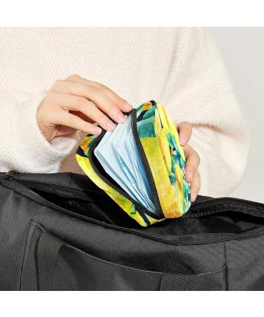 Lemon Tropical Sanitary Napkin Storage Bag | Menstrual Cup Pouch | Nursing Pad Holder | Portable Period Bag for Women & Teen Girls | Multi-colored - Buy Online on SooperMarket.com