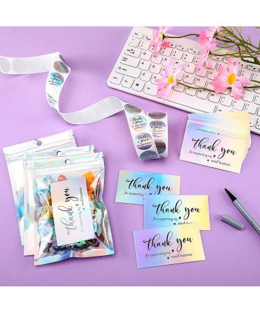 620-Piece Thank You Cards and Stickers Set with Gold Foil - Perfect for Small Business Owners - Holographic Design - Buy Online on SooperMarket.com
