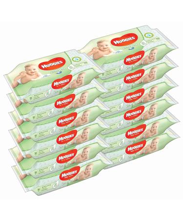 Huggies Baby Wipes Natural Care with Aloe Vera, 56 Count, Pack of 12, Total 672 Wipes 56 Count (Pack of 12)
