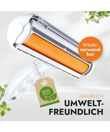 Fusselmonster Lint Roller - Effective Animal Hair Remover for Dogs & Cats | Reusable for Sofa Carpet & Car Cleaning | White - Buy Online on SooperMarket.com