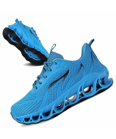 UMIYE Boys Girls Sneakers Kids Running Walking Shoes Mesh Breathable Non-Slip Athletic Shoes(Little Kid/Big Kid) 5 Big Kid Sky Blue