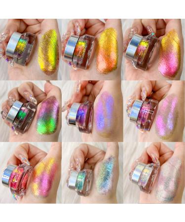 CHARMACY Multi Chrome Flakes Cream Chameleon Gel Eyeshadow - Sparkle Metallic Makeup | 2.8g (10) - Buy Online on SooperMarket.com