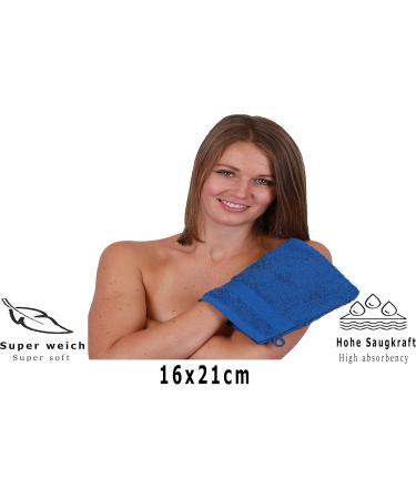 Buy Betz 10-Piece Terry Cloth Wash Gloves Set - 100% Cotton Blue-Petrol 16x21 cm - Perfect for Gentle Cleansing | International Shipping Available - Buy Online on SooperMarket.com