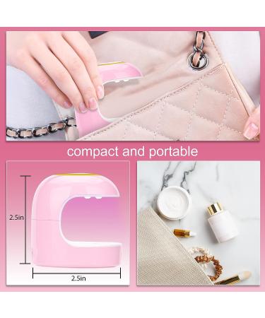 MEKK Mini UV LED Nail Lamp 18W | Professional Nail Dryer for Gel Nails - Pink | Type-C UV Light for Nails | LCD Display - Buy Online on SooperMarket.com