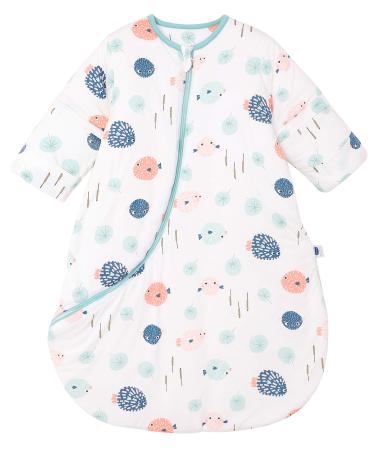 Chilsuessy Baby Sleeping Bag with Detachable Sleeves Winter 3.5 Tog Kids Sleeping Bag 100% Cotton Very Soft Sleep Bag for Infant Toddler Fish 80cm/6-18 Months
