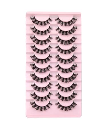 Geeneiya 13mm D-Curl False Eyelashes - Natural Wispy Fluffy Mink Lashes for Curly Volume Cat Eye - DD11 - Buy Online on SooperMarket.com