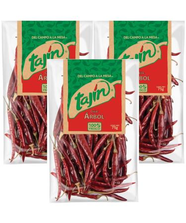 Tajin Authentic Mexican Chilli Value Bundle Containing 3 x Arbol 75g (Total 225g)