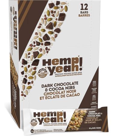 Manitoba Harvest Hemp Bar Dark Chocolate Cocoa Nibs 12x45g - Buy Online on SooperMarket.com