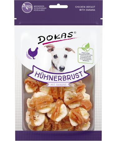 DOKAS Grain-Free Premium Chicken Breast & Banana Snack - 8x70g Pack | Healthy Dog Treats International Shipping - Buy Online on SooperMarket.com