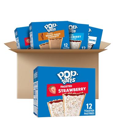 Pop-Tarts Toaster Pastries 5 Flavor Variety Pack Breakfast Foods Fun Snacks for Kids 5 Boxes (60 Pop-Tarts)