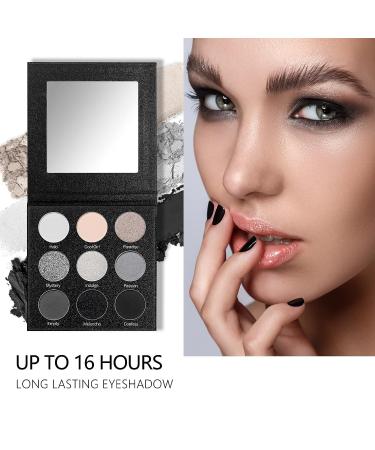 Maki Yika Black Grey Smoky Eyeshadow Palette - 9 High Pigmented Colors for Long Lasting Goth Look - Buy Online on SooperMarket.com