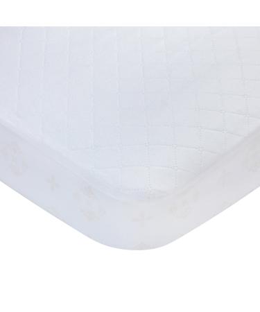 Carters Waterproof Fitted Crib Mattress Pad and Toddler Crib Mattress Protector - Baby Crib Mattress Cover - Protective Sheet for Boys and Girls Bedding Sets White Crib Pad 28 X 52