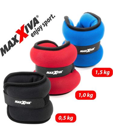 MAXXIVA Running Weight Set - 2 x 0.5kg Weight Cuffs for Arms & Legs | Iron Sand Filling for Strength Training Jogging & Rehab Fitness - Buy Online on SooperMarket.com