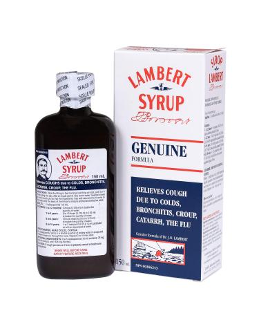 Lambert Syrup - Natural Cough Syrup - Reliefs Cough due to Colds Bronchitis and Flu - Effective for Dry and Wet Cough Safe for Children (Sirop Lambert) (150ML)