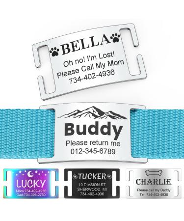 Yehanti dog brand with engraving- personalized trailer brand for dogs and cats with symbol stainless steel dog brand personalized with name telephone number and address (S silver) S (for 10mm wide collar). Silver symbols