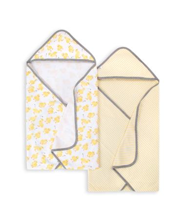 Burt's Bees Baby - Hooded Towels, Absorbent Knit Terry, Super Soft Single Ply, 100% Organic Cotton (Little Ducks, 2-Pack),2 Count(Pack of 1) Little Ducks 2 Count (Pack of 1)