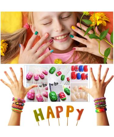 Kalolary 600PCs Children False Nails | Glue-On Artificial Fingernails | Natural Acrylic Nail Tips | Full Cover Short Fake Nails | Perfect Gift for Girls - Buy Online on SooperMarket.com