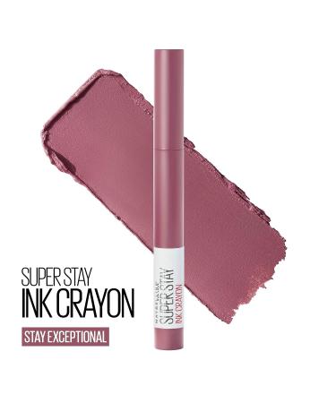 Maybelline Super Stay Ink Crayon Lipstick - Stay Exceptional Purple Beige, 8HR Longwear Matte Lip Crayon - 0.04 oz - Buy Online on SooperMarket.com