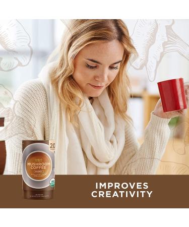 ShroomDNA Organic Mushroom Coffee with Lions Mane and Chaga Mushrooms - Instant Focus + Clarity All Day | USDA Certified Organic, Vegan, Gluten Free, No Added Sugar (20 Count) - Buy Online on SooperMarket.com